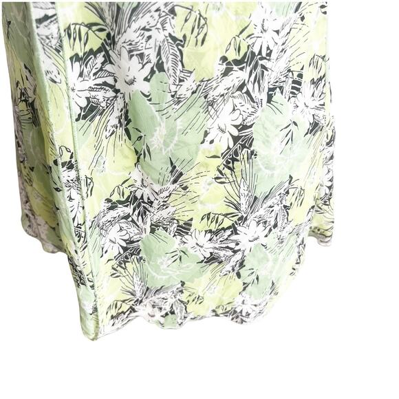 JKLA California Women’s Y2K Tank Chiffon Size Large Green White Sweetheart Neck - Picture 5 of 14